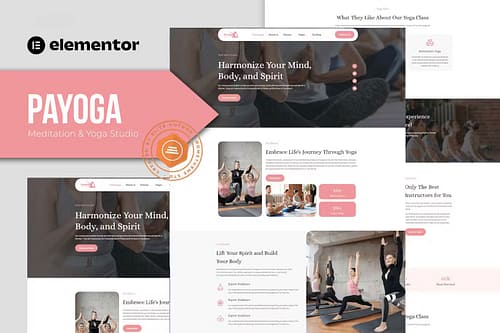 Payoga - Meditation & Yoga Studio Elementor Template Kit