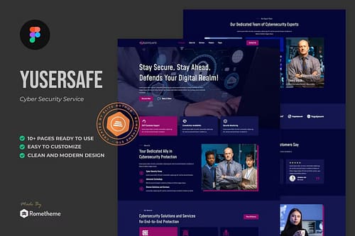 Yusersafe - Cyber Security Service Figma Template