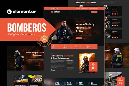 Bomberos - Firefighter Department Elementor Template Kit