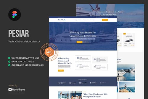Pesiar - Yacht Club & Boat Rental Figma Template