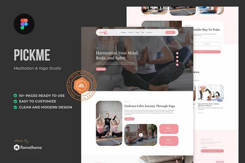 Pickme - Meditation & Yoga Studio Figma Template