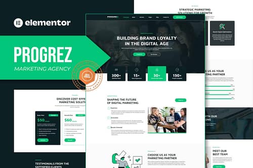 Progrez - Marketing Agency Elementor Template Kit