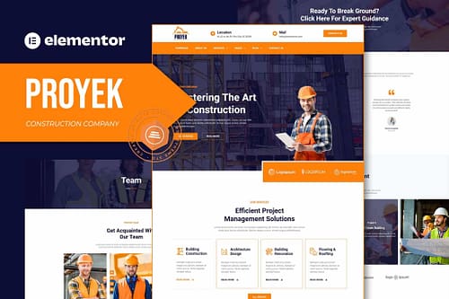 Proyek - Construction Company Elementor Template Kit