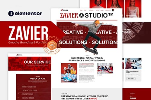 Zavier - Creative Branding & Portfolio Elementor Template Kit