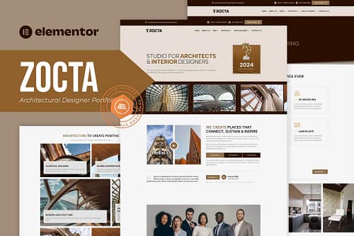 Zocta - Architectural Designer Portfolio Elementor Template Kit