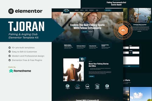 Tjoran - Fishing & Angling Club Elementor Template Kit