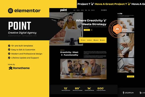 Point - Creative Digital Agency Elementor Template Kit