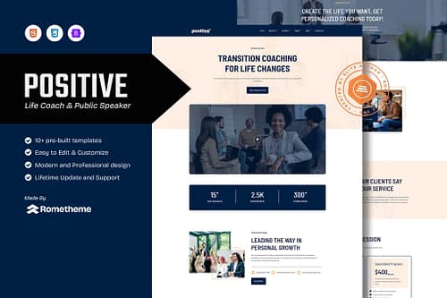 Positive - Life Coach & Public Speaker HTML Template