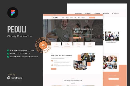 Peduli - Charity & Non-Profit Figma Template