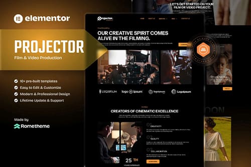 Projector - Film & Video Production Elementor Template Kit