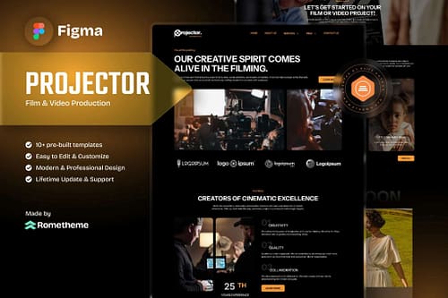 Projector - Film & Video Production Figma Template