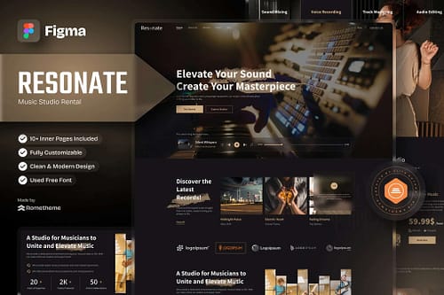 Resonate - Music Studio Figma Template