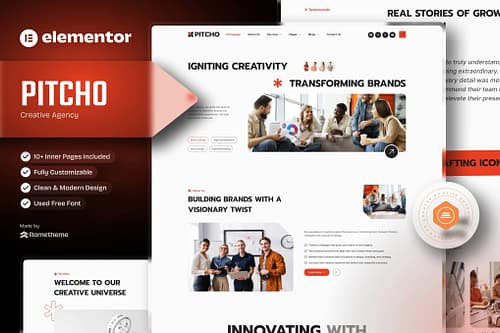 Pitcho - Creative Agency Elementor Template Kit