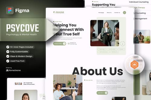 Psycove - Psychology & Mental Health Figma Template