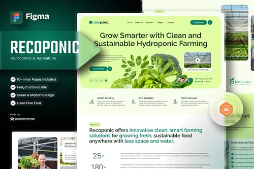 Recoponic - Hydroponic & Agriculture Figma Template
