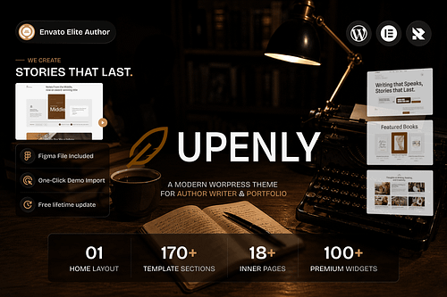 Upenly - Author Writer Portfolio WordPress Theme