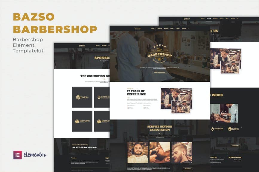 Bazso - Barbershop Elementor Template Kit